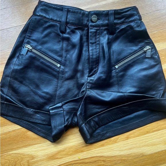 ANINE BING "Lia" leather shorts SZ 0 - Picture 3 of 5